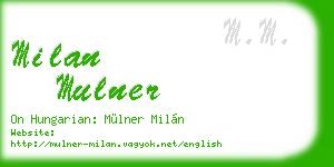 milan mulner business card
